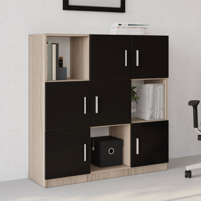 Hanah Home Armario Multiusos Vo7-Ob Roble y Negro